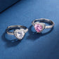 Zircon Peach Heart Love Ring